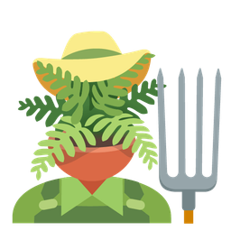 potted plant and tractor