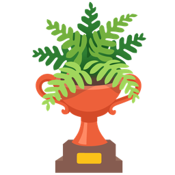 potted plant and trophy