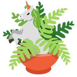 potted plant and unicorn