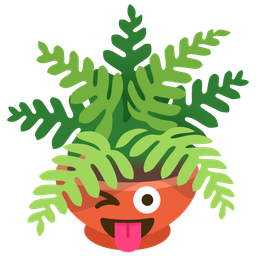 Potted plant and Winking face with tongue