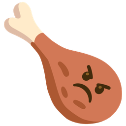 poultry leg and angry face