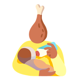 poultry leg and baby bottle