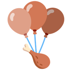 poultry leg and balloon