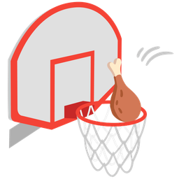poultry leg and basketball