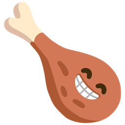 Poultry leg and Beaming face with smiling eyes