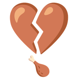 poultry leg and broken heart