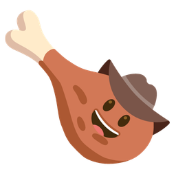 poultry leg and cowboy hat face