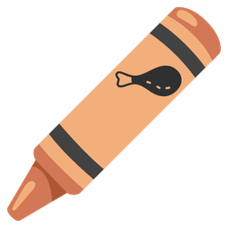 poultry leg and crayon