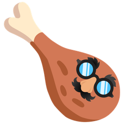 poultry leg and disguised face