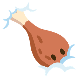 poultry leg and face in clouds