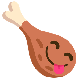 Poultry leg and Face savoring food