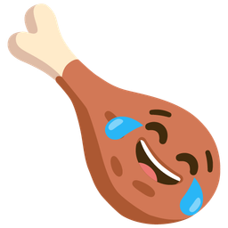 Poultry leg and Face with tears of joy