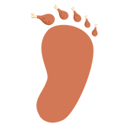 poultry leg and footprints