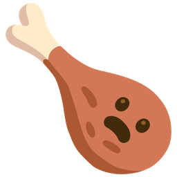 poultry leg and frowning face with open mouth