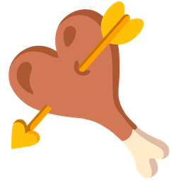 poultry leg and heart with arrow