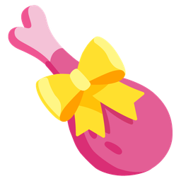 poultry leg and heart with ribbon