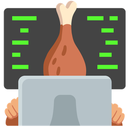 poultry leg and laptop