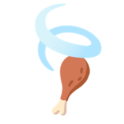 poultry leg and leaf fluttering in wind