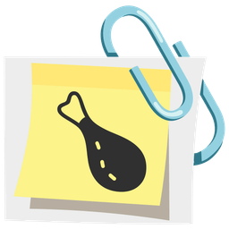 poultry leg and linked paperclips