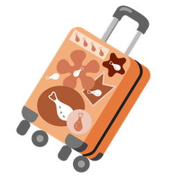 poultry leg and luggage