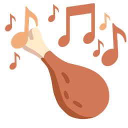 poultry leg and musical notes