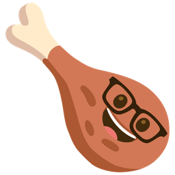poultry leg and nerd face