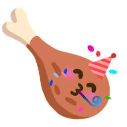 poultry leg and partying face