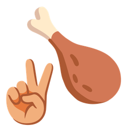 poultry leg and peace symbol