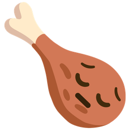 poultry leg and pensive face