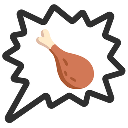 poultry leg and right anger bubble