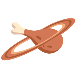 poultry leg and ringed planet