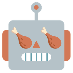 poultry leg and robot