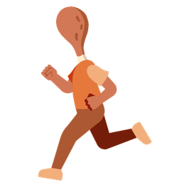 poultry leg and running shoe