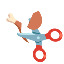 poultry leg and scissors