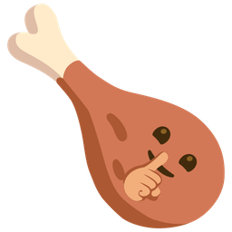 poultry leg and shushing face