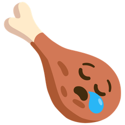 poultry leg and sleepy face