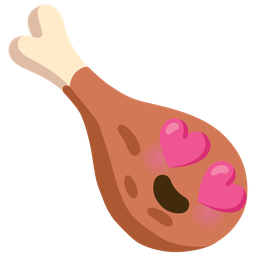 Poultry leg and Smiling face with heart-eyes