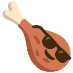 poultry leg and smiling face with sunglasses