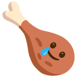Poultry leg and Smiling face with tear