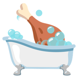 poultry leg and soap