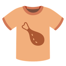 poultry leg and t-shirt