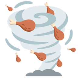 poultry leg and tornado