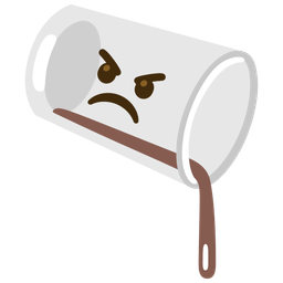 pouring liquid and angry face