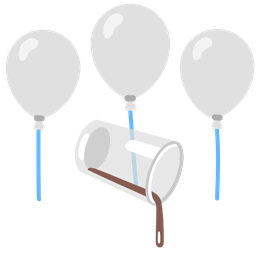 pouring liquid and balloon