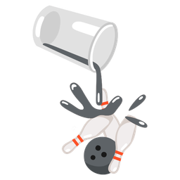 pouring liquid and bowling