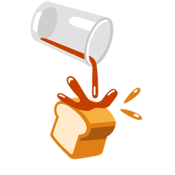 pouring liquid and bread