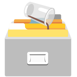 pouring liquid and card file box