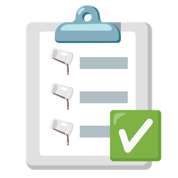 pouring liquid and check mark button