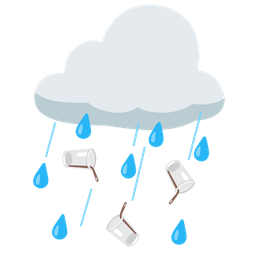 pouring liquid and cloud with rain