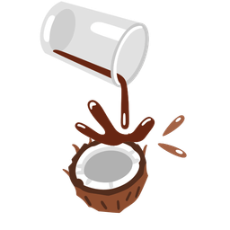 pouring liquid and coconut